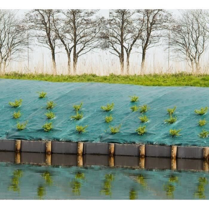Toile de paillage paysages verte 3,30 x 5 m, traité anti UV, 100 g/m˛ - Bâche de sol anti mauvaises herbes