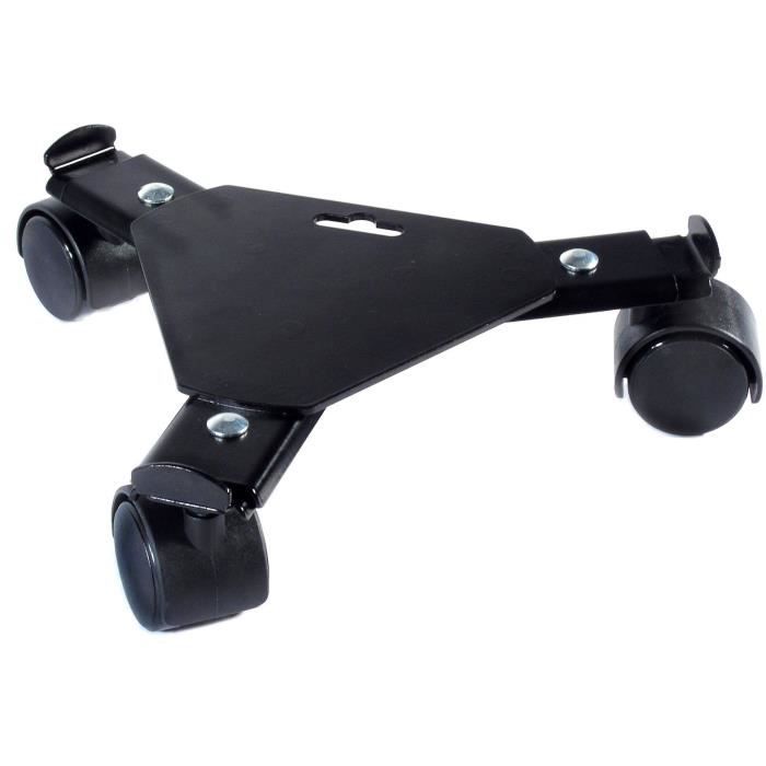 Support de pot roulant extensible - NATURE - En métal époxy noir mat - 3 branches - Charge maxi 75 kg