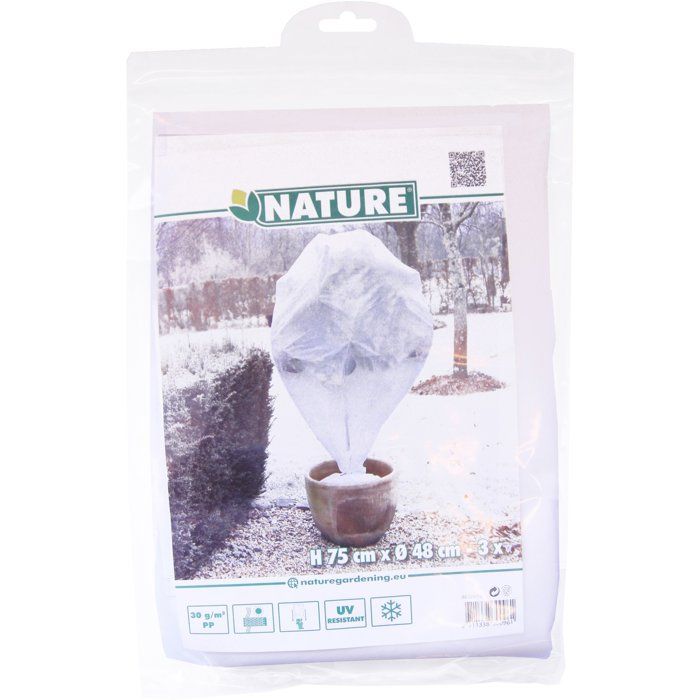 Housse d'hivernage - NATURE - Diametre 48 cm - Hauteur 75 cm - Blanc - 30 g/m²
