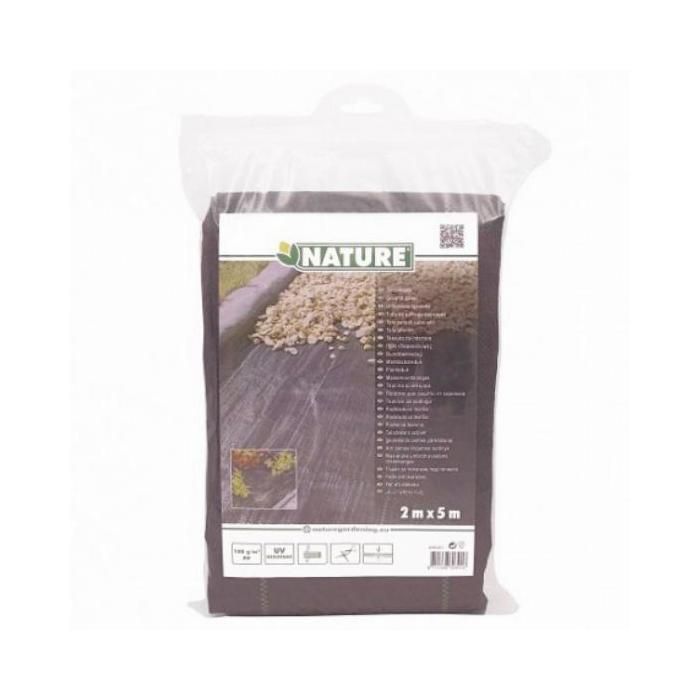 Nature Bâche de sol de contrôle des mauvaises herbes 2x5 m Noir