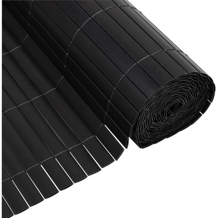 Canisse PVC double face - NATURE - 1 x 3 m - 1600 g/m² - Occultant 4/5 - Anti-UV - Anthracite