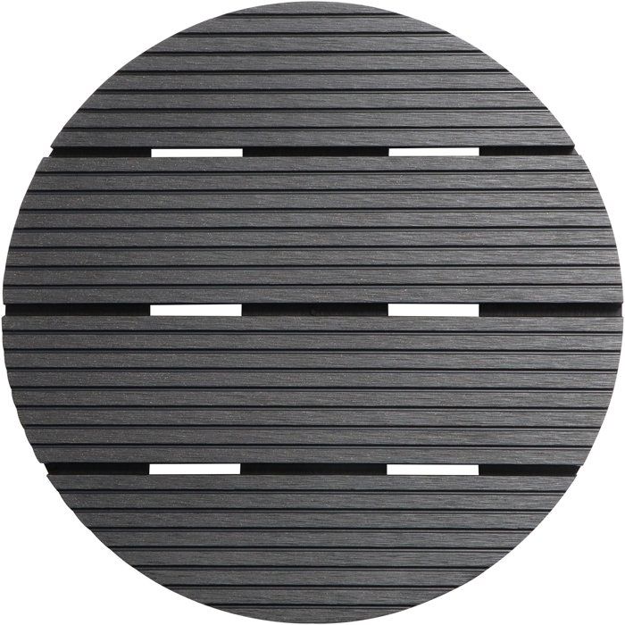 Support de pot à roulettes - NATURE - WPC H7,5 x Ø30 cm - 4 roulettes - Anthracite