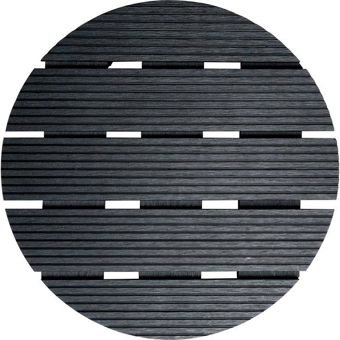 Support de pot à roulettes - NATURE - WPC - H8,6 x Ø38 cm - 4 roulettes - Anthracite