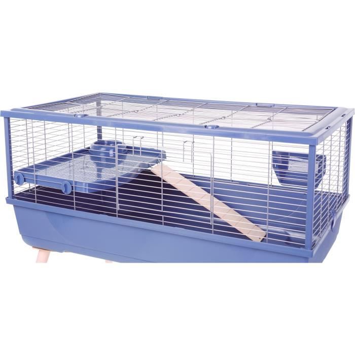 ZOLUX Cage grillagée rongeur surélevée pour cochon d'inde - 99 x 54 x 79 cm - Néolife - Bleu