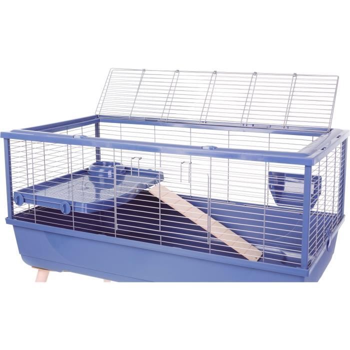 ZOLUX Cage grillagée rongeur surélevée pour cochon d'inde - 99 x 54 x 79 cm - Néolife - Bleu