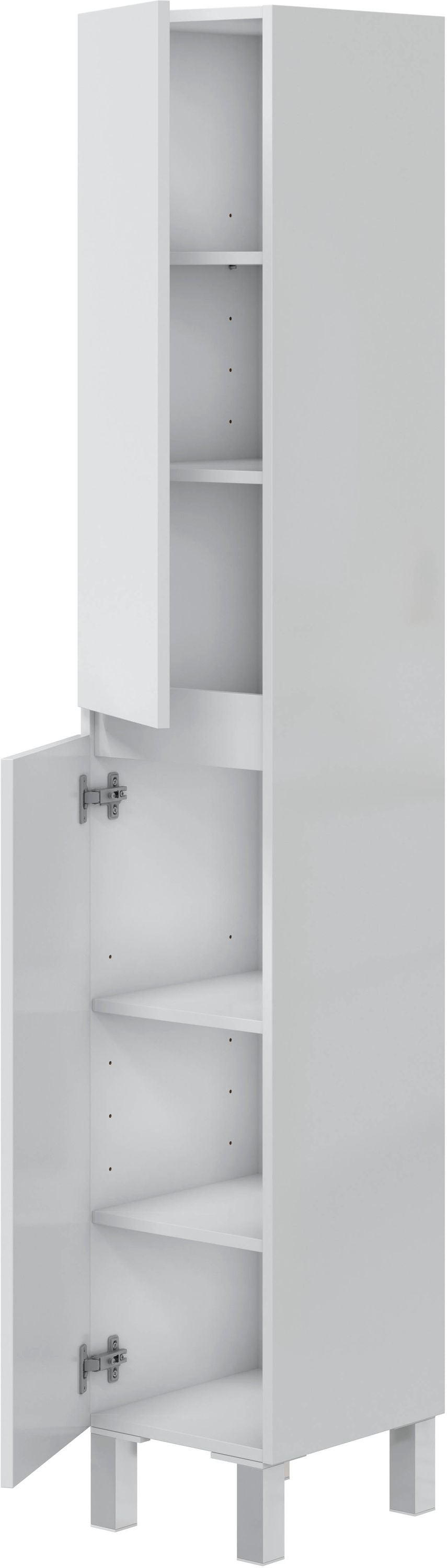 Colonne de salle de bain - NEREA - Blanc brillant - 2 portes - 30 x 35 x 182 cm