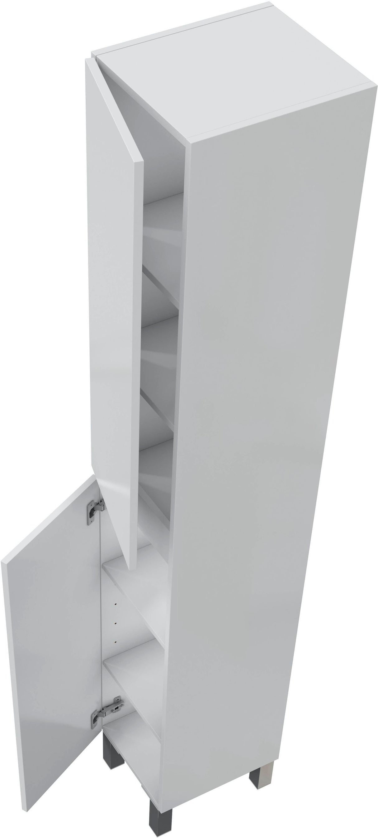 Colonne de salle de bain - NEREA - Blanc brillant - 2 portes - 30 x 35 x 182 cm