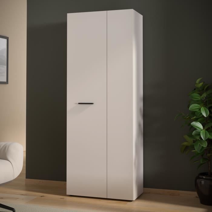 Armoire de rangement - 2 portes- Beige sable - L68,7 x P36,5 x H181,1 cm