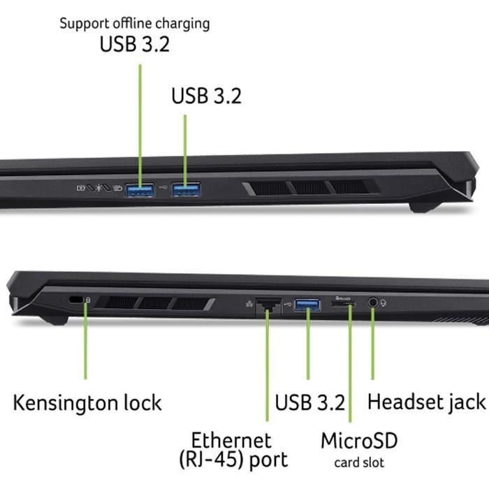 PC Portable Gamer ACER Nitro V 17 AI ANV17-61-R0QC -Sans Windows -17,3 FHD IPS 144Hz -RTX 4050 -Ryzen AI 5 340 -RAM 16Go -512Go SSD