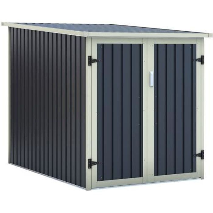 Abri pour 2 vÈlos en mÈtal - 2,81 m≤ - Gris anthracite