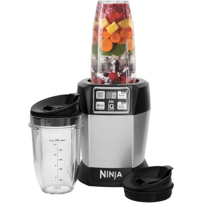 Blender - NINJA - BN495EU - 1000 W - 2 x 700 ml - Gris Noir