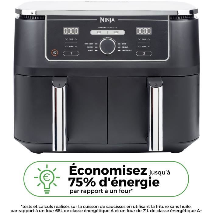 Friteuse sans huile NINJA - Foodi Max Dual Zone AF400EU - Capacité 9,5L - 6 programmes de cuisson - 2470W