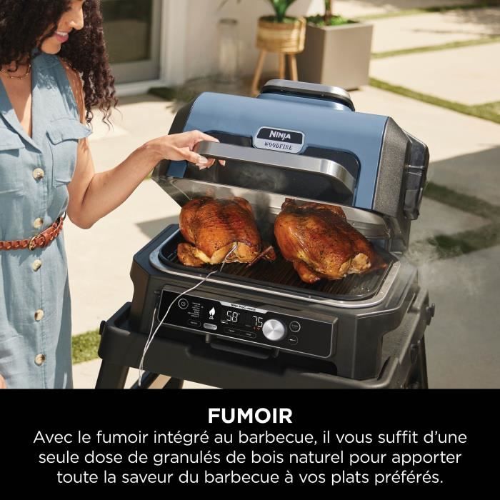 Barbecue Èlectrique avec fumoir et thermosonde - NINJA - Woodfire Pro Connect XL - OG901EU - GranulÈs Woodfire