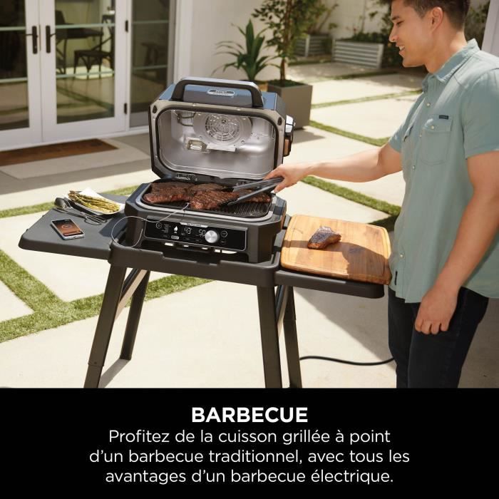 Barbecue Èlectrique avec fumoir et thermosonde - NINJA - Woodfire Pro Connect XL - OG901EU - GranulÈs Woodfire