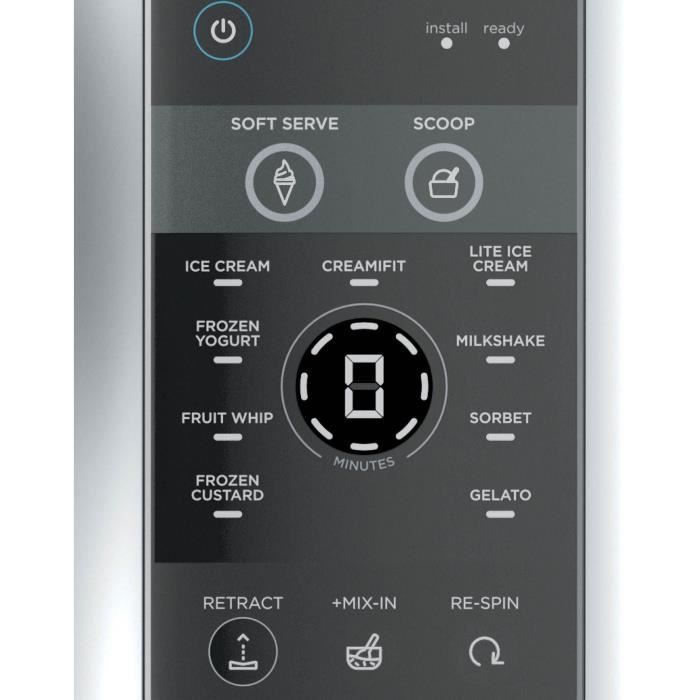 Machine a glaces NINJA - Creami Swirl NC701EU - Capacité 480ml - 13 programmes dont glaces a l'italienne - 2 pots inclus