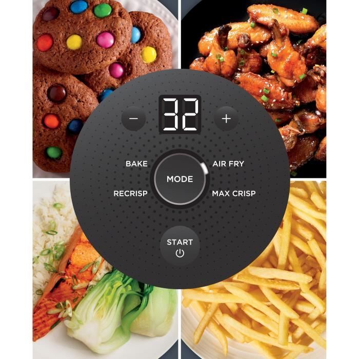 Friteuse sans huile portable NINJA - CRISPI - Récipients 1,4L et 3,8L - 4 programmes prédéfinis - 1700W - Bleu
