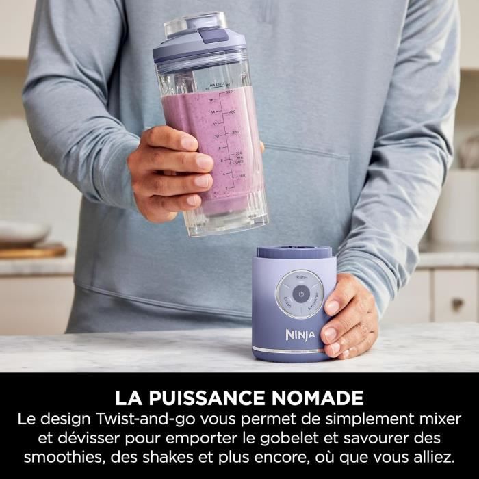 Blender portable NINJA Blast Max - BC251EULD - bol 530 ml - autonomie 2h - sans fil - sans BPA - lavande