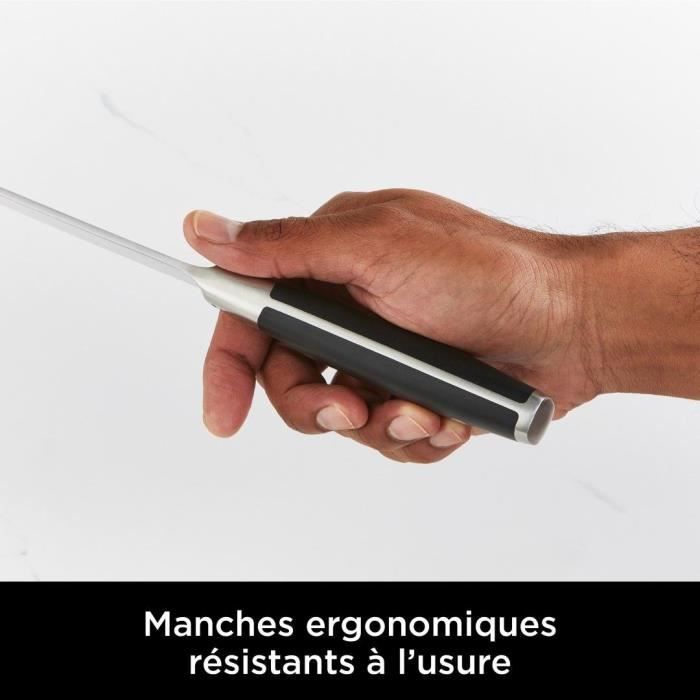Bloc-couteaux - NINJA FOODI - StaySharp K32006EU - Avec affűteur - Ensemble de couteaux - 6 pieces aiguisées - Noir