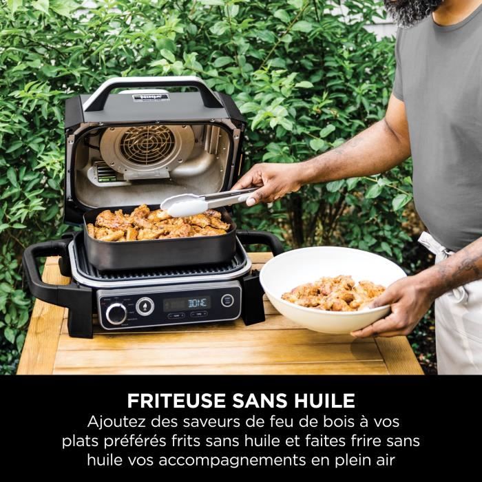 Barbecue Èlectrique - NINJA - Woodfire - OG701EU - Grill, fumoir & air fryer - AntiadhÈsif - Gris et noir