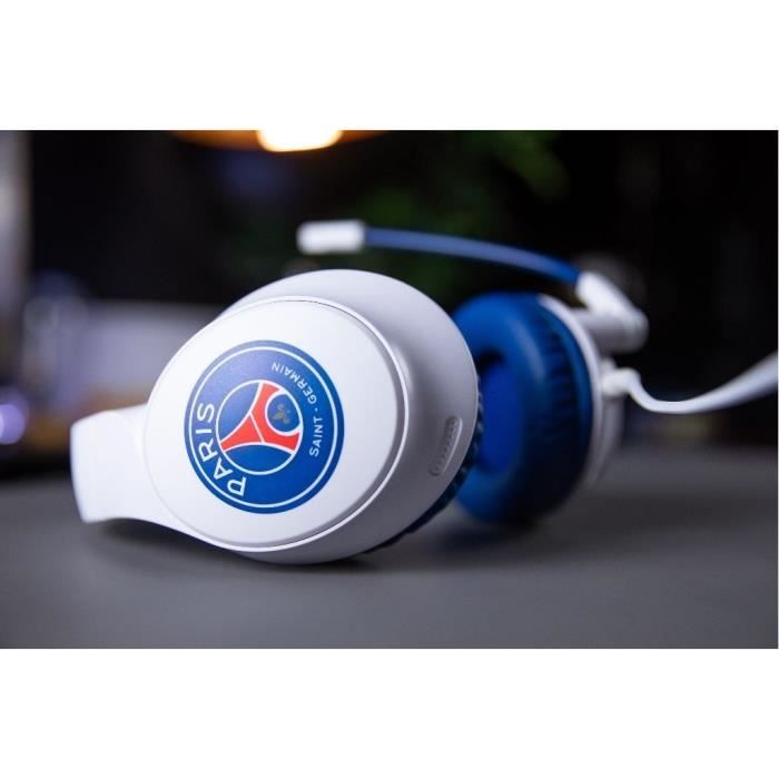 Casque gaming filaire - KONIX - Micro 45° - Câble 1,5 m - Blanc et bleu - Confort Soft Touch