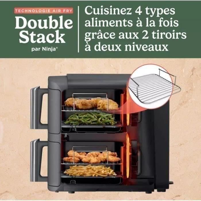 Friteuse sans huile NINJA Foodi - Double Stack SL400EU - 9,5 L - 2 tiroirs de cuisson indÈpendant - 6 modes de cuisson - 2470W