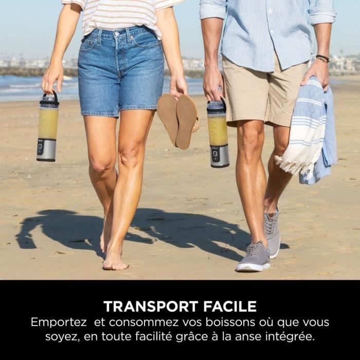 Blender portable Ninja Blast - BC151EUBK - bol 530 ml - autonomie 2h - sans fil - sans BPA - noir