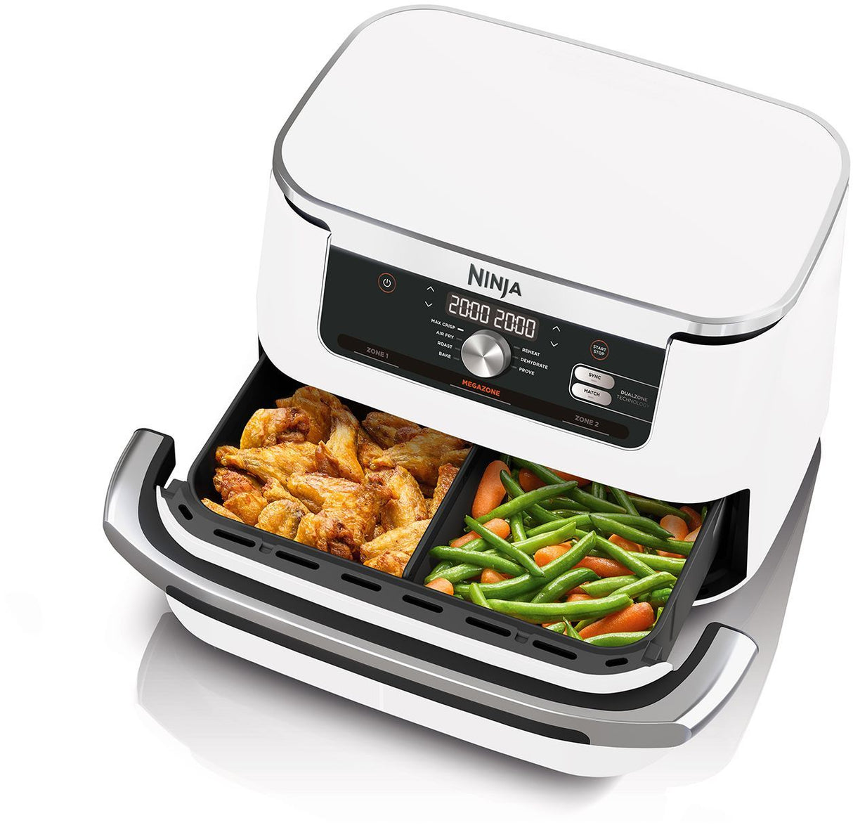 Friteuse sans huile NINJA - Foodi Flex AF500EUWH - Capacité 10,4L - 7 programmes de cuisson - Blanc - 2470W