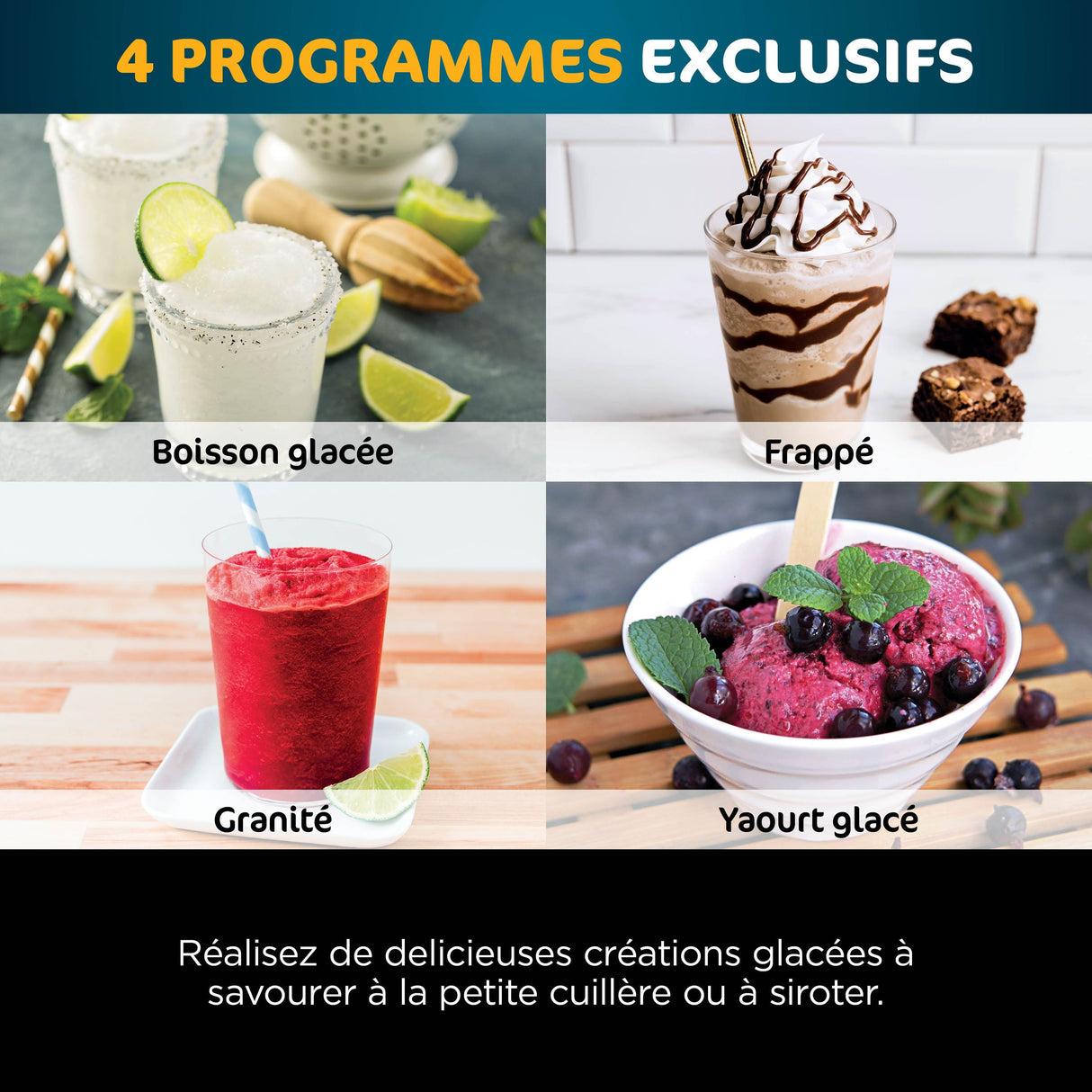 Machine a glaces NINJA - CREAMi Deluxe NC502EU - 2 pots inclus 709ml - 10 programmes