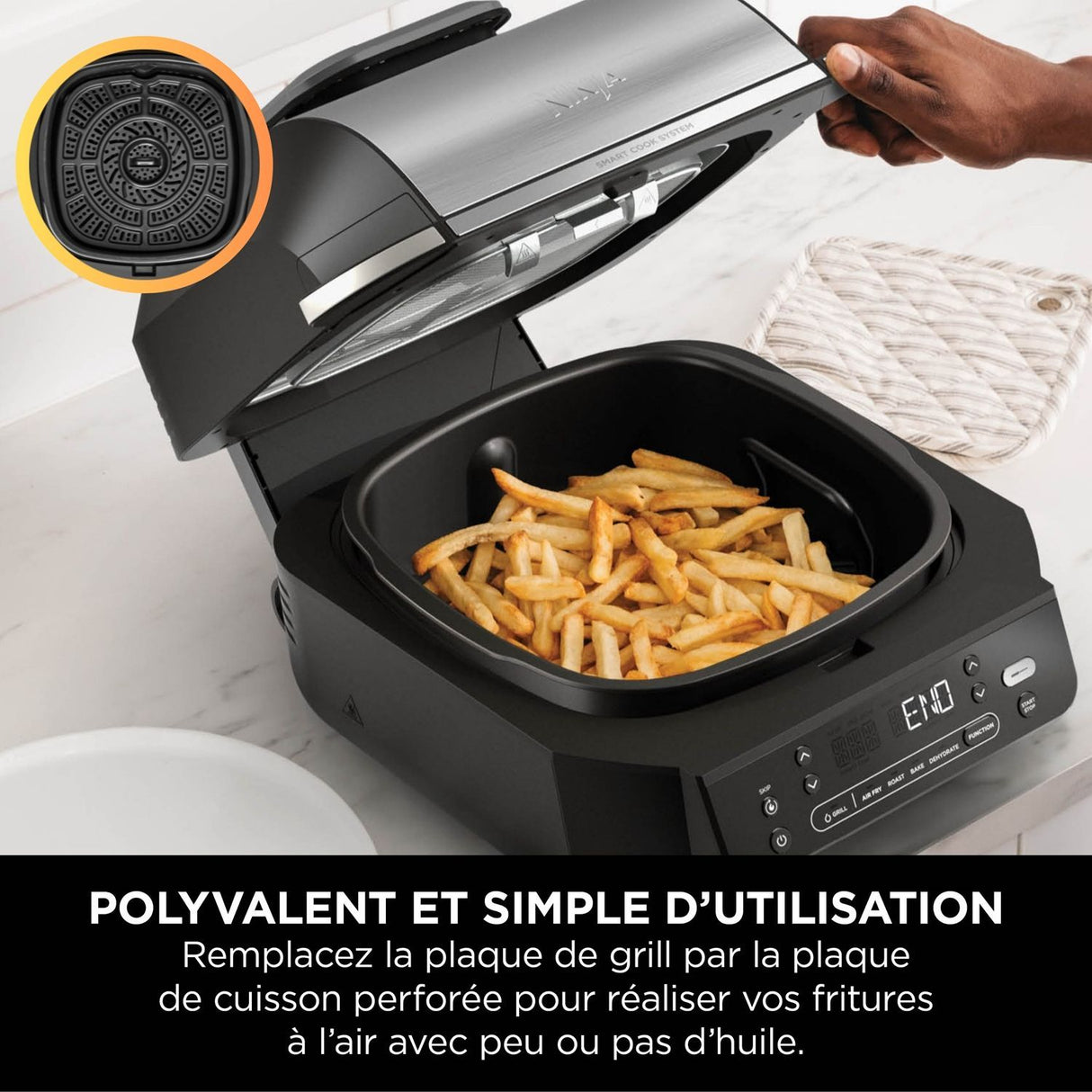 Grill NINJA - EG351EU - Capacité 5,7L - 5 programmes de cuisson - Thermosonde - 1760W