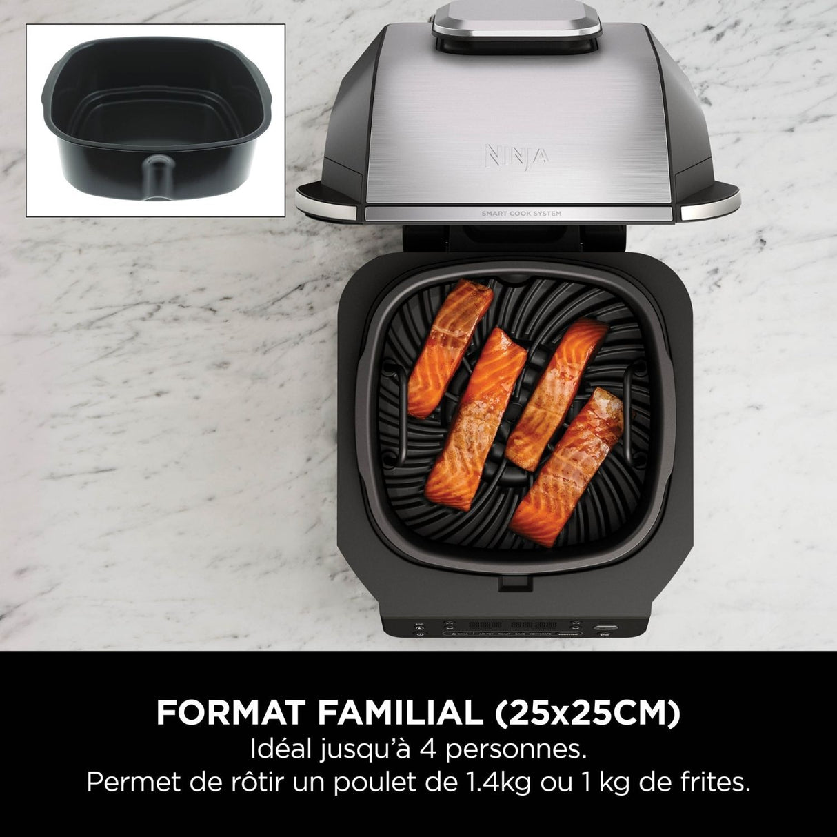Grill NINJA - EG351EU - Capacité 5,7L - 5 programmes de cuisson - Thermosonde - 1760W