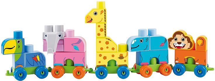 Coffret Train du Zoo - ECOIFFIER - LES MAXI 7840 - 42 pieces - Des 12 mois