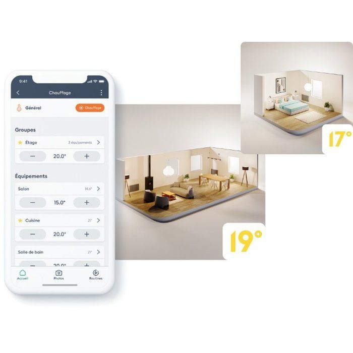 Tete Thermostatique TRV 1.0 et adaptateurs - Delta Dore - TRV 1.0 Adapt - Chauffage connecté - Programmation - Contrôle vocal