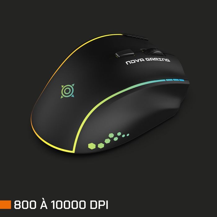 Souris gaming - Sans fil - Nova Gaming - Persee - Noir