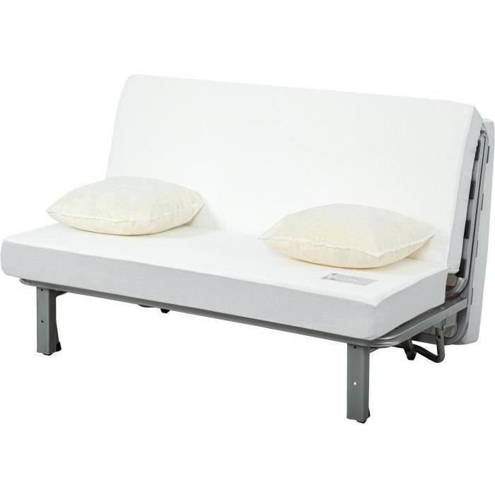 Banquette BZ NUAGE 3 places - Tissu Gris - Matelas SIMMONS - Couchage 188x138 cm