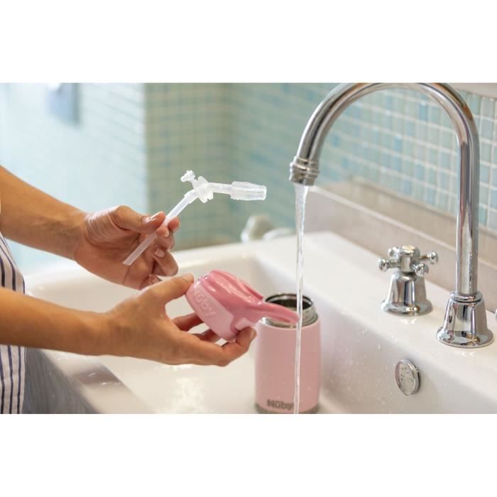 Gourde isotherme - NUBY - 300 ml - Acier inocydable - Rose