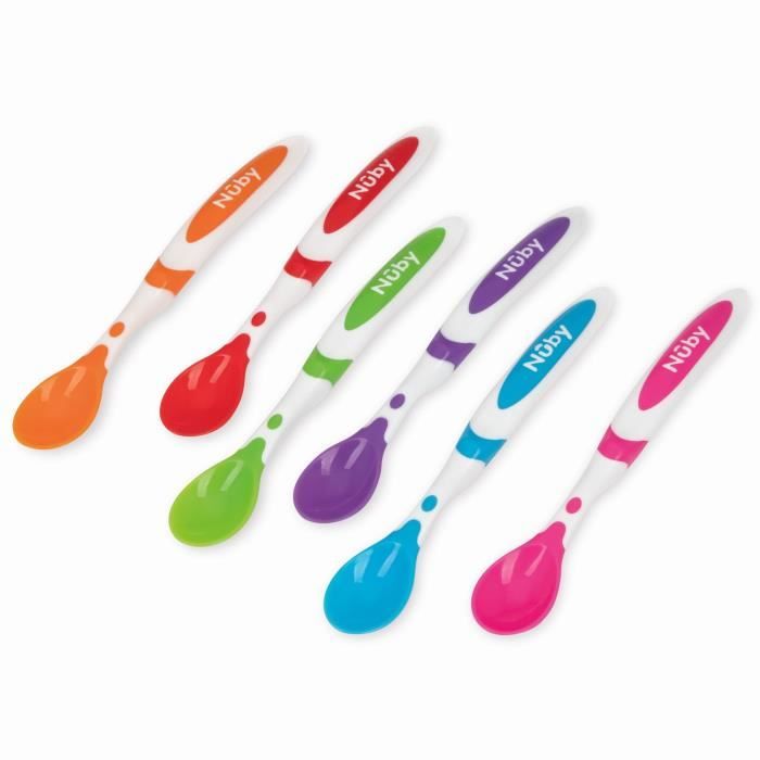 Lot de 6 cuilleres de sevrage - NUBY - Multicolore