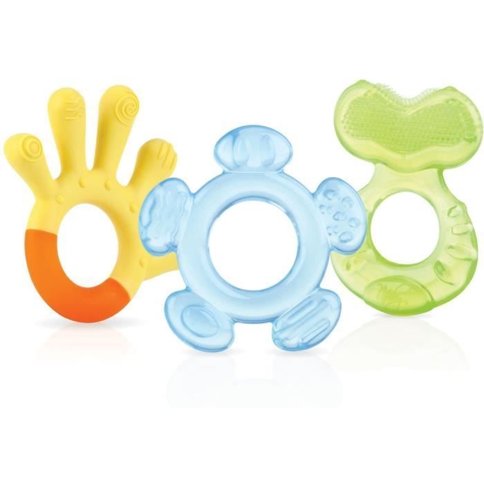 Lot de 3 anneaux de dentition - NUBY - Sans BPA - Des 3 mois