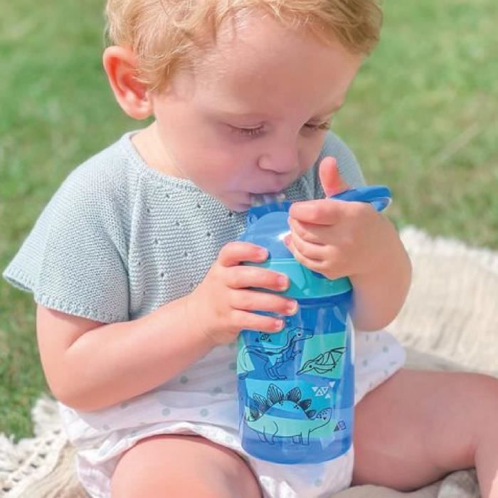 Lot de 2 gourdes - NUBY - Incredible Gulp - 360 ml - Dinosaures