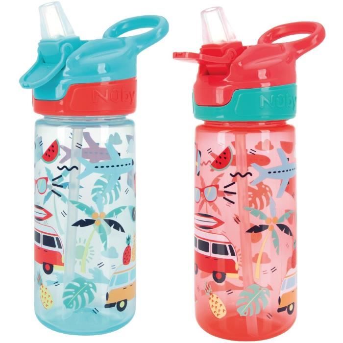 Lot de 2 gourdes - NUBY - Super Quench - 540 ml - Rose