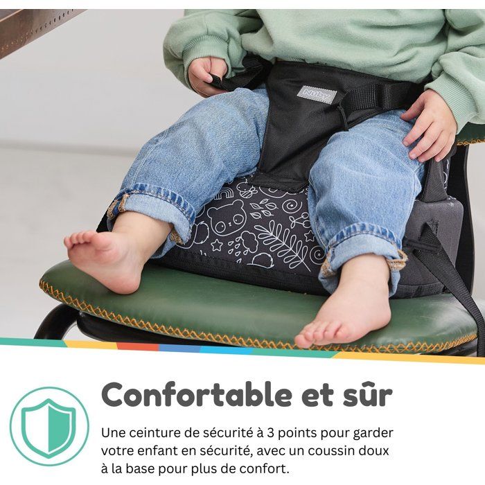 Siege réhausseur enfants - NUBY - Panda - Pliable - Mousse - Imperméable - Des 6 mois