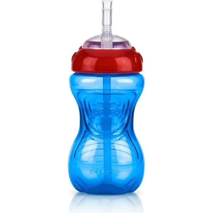 Lot de 3 tasses anti-fuite - NUBY - Paille flexible - Mixte