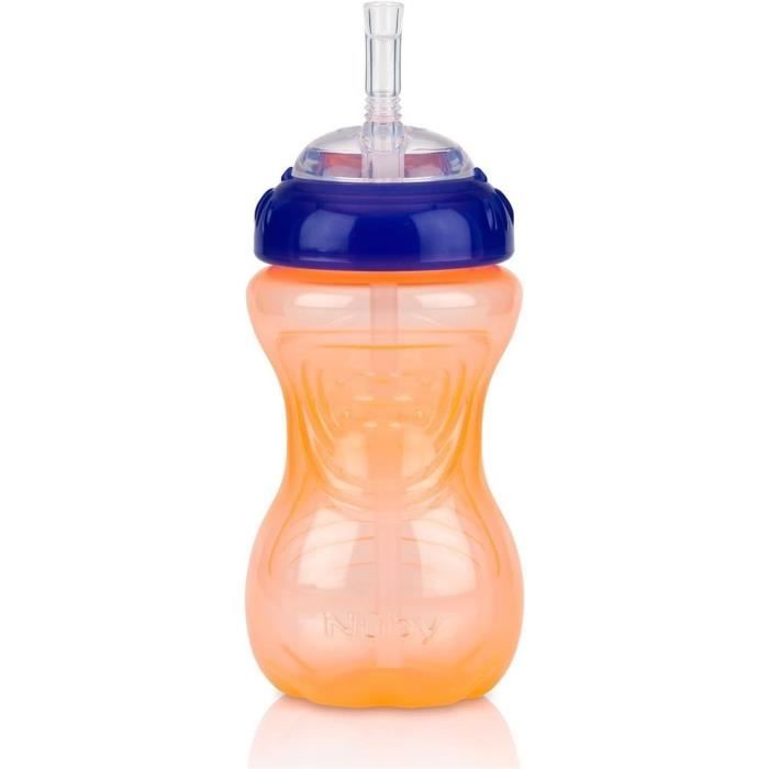 Lot de 3 tasses anti-fuite - NUBY - Paille flexible - Mixte
