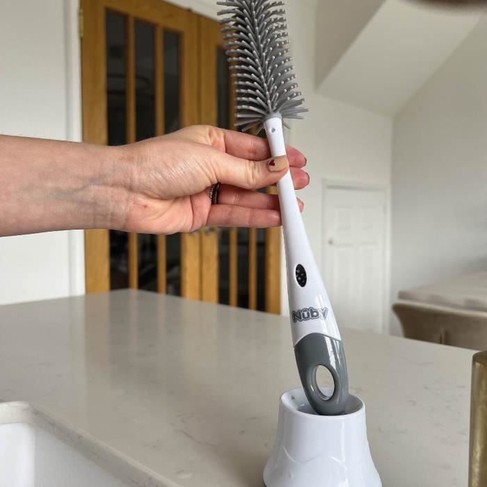 Brosse de Nettoyage - NUBY - Pour Biberon et Tétine 2 en 1 avec Support Hygiénique