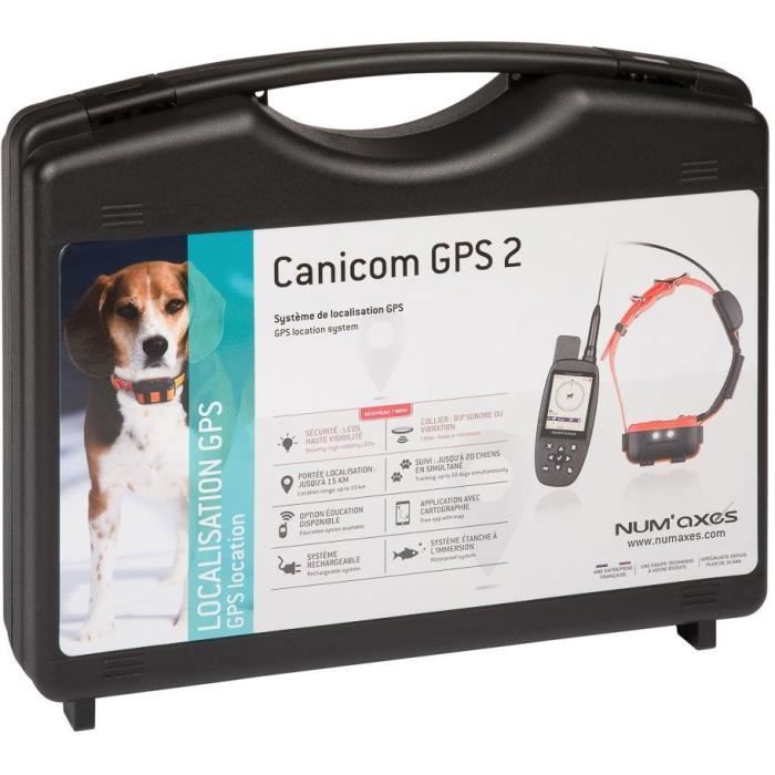CANICOM GPS 2 - Ensemble complet collier - traceur GPS - NUM'AXES - Noir / Orange