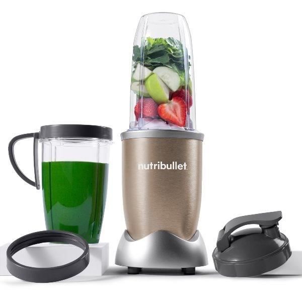 Blender personnel - NUTRIBULLET - NB907CP - 900W - 2 tasses + 2 couvercles + anneau - Doré