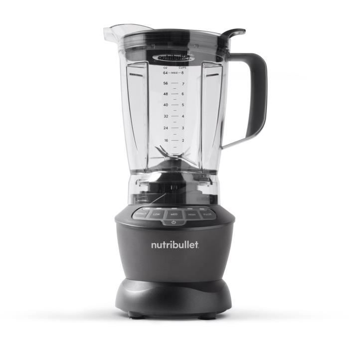 Blender - NUTRIBULLET Combo - NBF500DG - 1200 Watt - Pichet 1.65L - 2 tasses et 2 couvercles de voyage inclus - Noir - Sans BPA