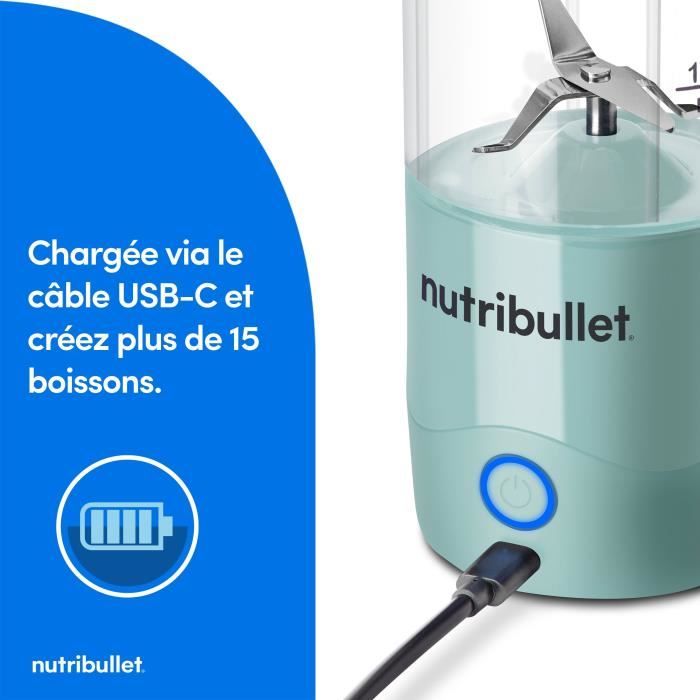 Blender portable - NUTRIBULLET - NBP003LBL - 70W - 0.475L - Light Blue - 1 gourde incluse