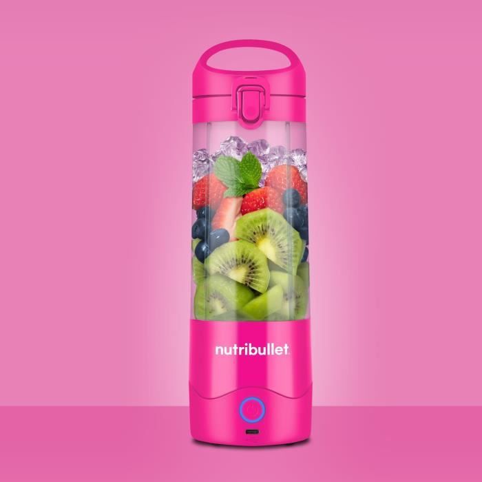 Blender portable - NutriBullet - NBP003BP - 70W - 0.475L - Rose - 1 gourde incluse