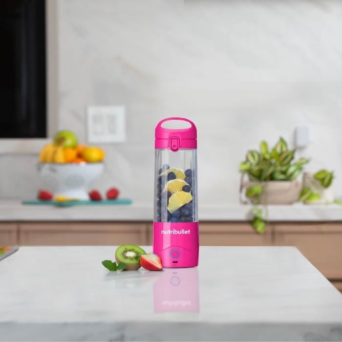 Blender portable - NutriBullet - NBP003BP - 70W - 0.475L - Rose - 1 gourde incluse