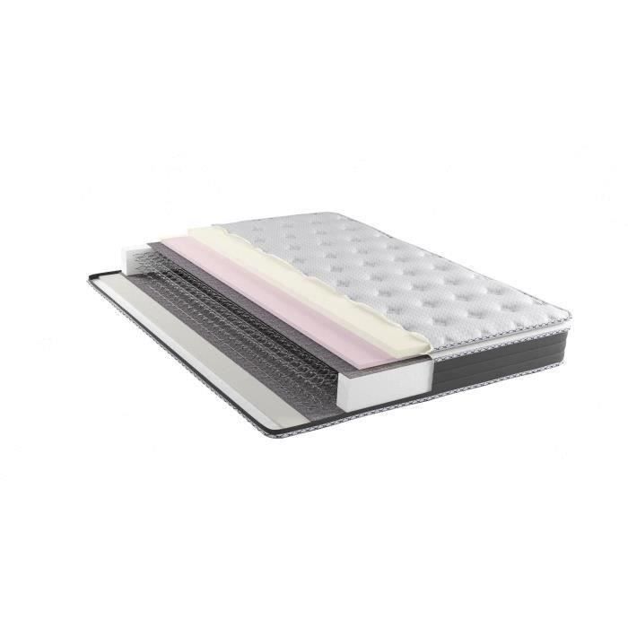 MODAMS Nuvola 140 x 190 - 266 Ressorts biconiques - Mousse PU 24kg/m² - Surmatelas intégré - Respirant - Réversible - Ep. 27 cm